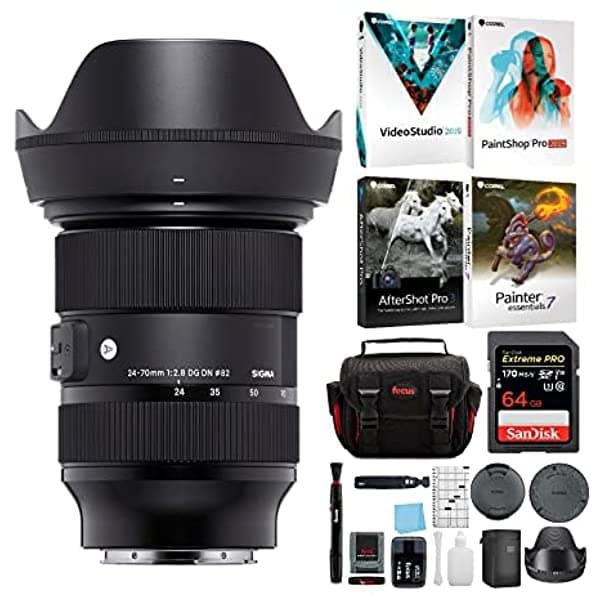 Sigma 0.945-2.756 In F/2.8 Dg Dn Art Zoom Lente De Montura Completa Con Tarjeta Sd Extreme Pro De 64 Gb Y Paquete De Viaje Avanzado (4 Artículos) 578965_K3