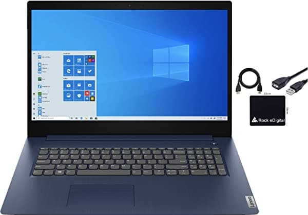 Lenovo 2023 IdeaPad 3 17.3" HD+ Home y Business Notebook 4-Core i5-1035G1 36GB RAM DDR4 1TB M.2 NVMe SSD Intel UHD Graphics HDMI WiFi AC Bluetooth Webcam Windows 10 Pro con Accesorios Re 81WF004CUS