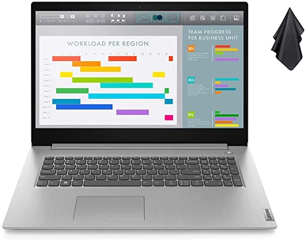 2021 Último Modelo Lenovo IdeaPad 3 Notebook Pantalla HD+ de 17.3 Pulgadas Procesador Intel Core i5-1035G1 (supera al i7-8565U) 20 GB DDR4 RAM 512 GB PCIe SSD HDMI Bluetooth Wi-Fi Cámara Web Windows 10 Gris + Paño Oydisen