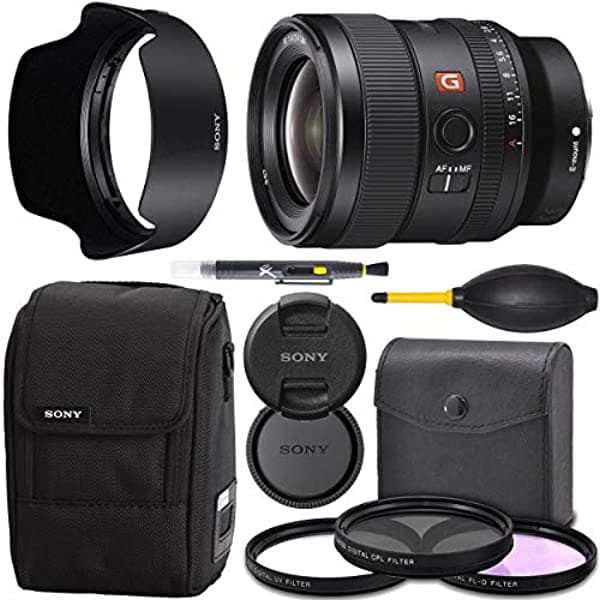 Sony Fe 0.945 In F/1.4 Gm Full Frame Lente (Sel24F14Gm) + Aom Pro Starter Bundle Kit - Versión Internacional (1 Año De Garantía Aom) SNFE2414GMJK