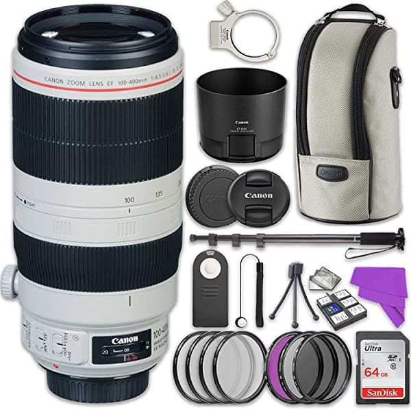 Canon Ef 100 - 400 Mm F/4.5 - 5.6L Is Ii Usm Lente Bundle Con Kit De Accesorios (17 Unidades) PZ-100-400LISIIUSM-032117