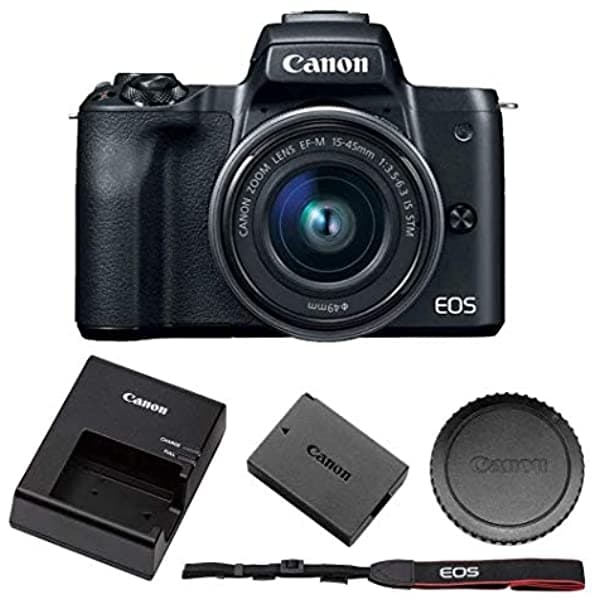 Pixibytes Canon Eos M50 - Cámara Digital Sin Espejo Con Lente De 0.591-1.772 In + Tarjeta De Memoria De 16 Gb