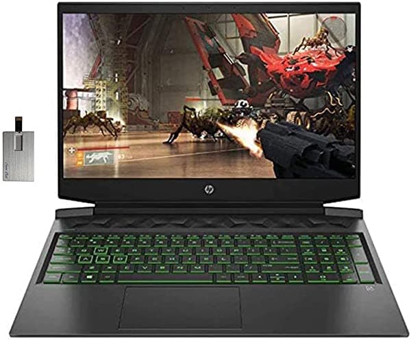 2020 HP Pavilion 15.6" FHD Notebook 9ª Gen Intel Core i5-9300H 16GB RAM 1TB HDD+SSD 512GB SSD Teclado Retroiluminado B&O Audio HD Webcam GeForce GTX 1650 Graphics Win 10 Negro + Tarjeta USB de 32GB