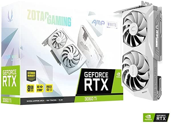 Zotac GeForce RTX 3060Ti AMP White Edition LHR 8GB GDDR6 Tarjeta Gráfica Gaming Alta Performance