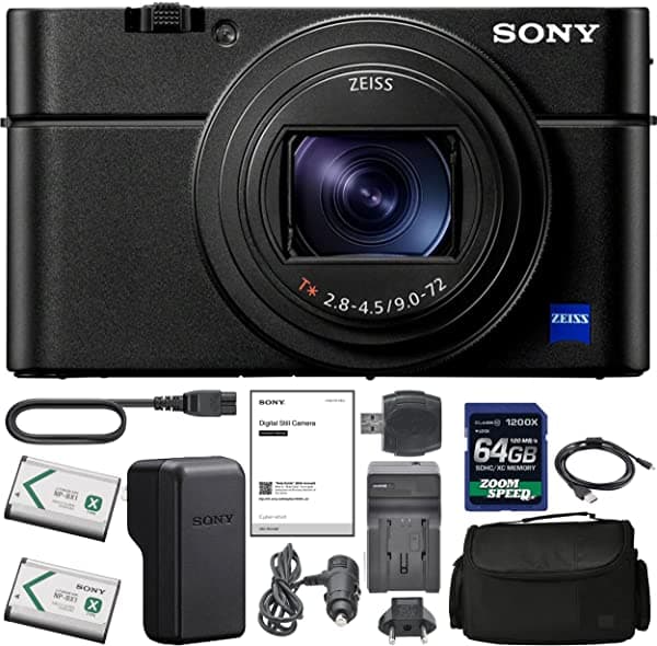 AOM Sony Cyber-Shot Dsc-Rx100 Vi Cámara Digital Con Batería Sony Np-Bx1/M8 Batería Np-Bx1 De Repuesto Tarjeta Sdxc 1200X De 64 Gb Lector De Tarjetas Funda De Transporte Kit Adaptador De Ca - Versión Internacional DSCRX100M6/B
