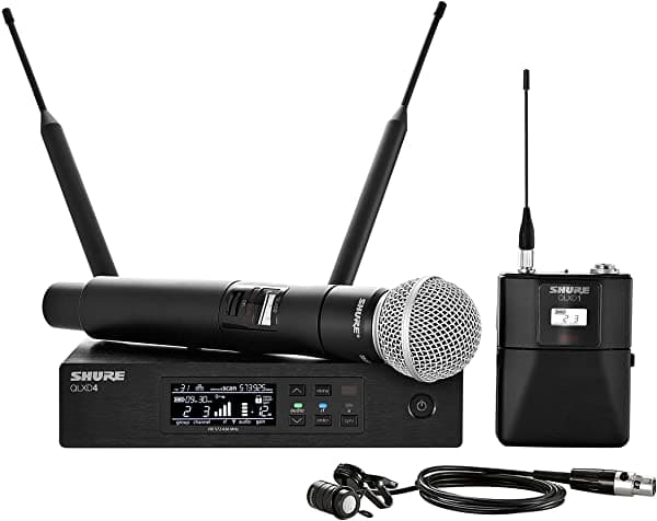 Shure Qlxd124/85 Sistema De Micrófono Inalámbrico De Mano Y Lavalier Con Wl185 Y Sm58 G50 QLXD124/85-G50