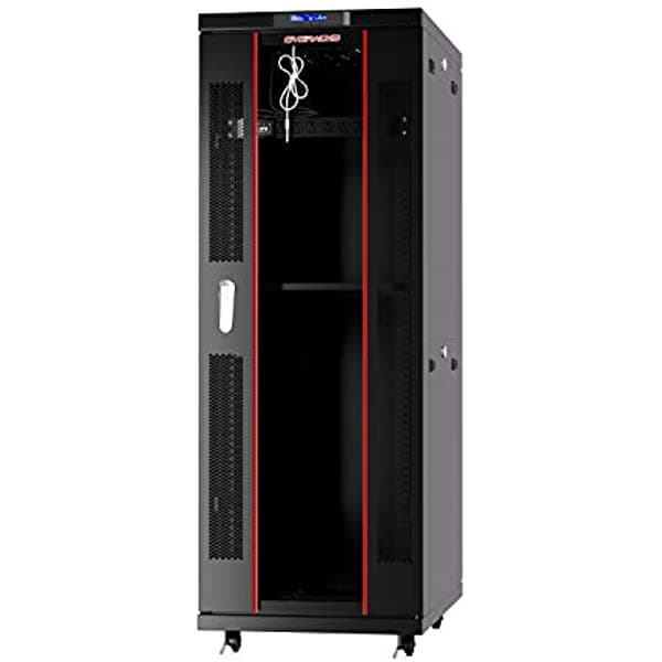 Sysracks Ratcador De Babino Del Cabineto Del Cabineto Del Cabineto Del Cabino Av Gundet 32U Montaje De Soporte Free Standing Rack- Gabinete De Servidor Estante SRF 32.6.8