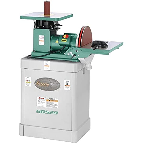 Grizzly Industrial G0529-1 Hp Husillo Oscilante / Lijadora De Disco De 12 Pulgadas
