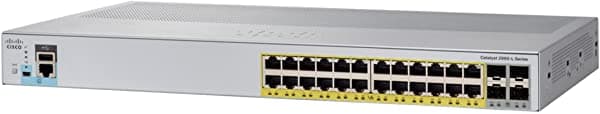 Conmutador De Red Del Catalizador 2960L-24Ps-Ll De Cisco 24 Puertos Gigabit Ethernet Poe+ Presupuesto Del Poe De 195W 4 Puertos De Enlace Ascendente De 1G Sfp Operación Sin Ventilador Limitada Mejorada (Ws-C2960L-24Ps-Ll)