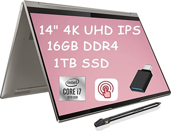 2021 Lenovo Yoga C940 Insignia 2 En 1 Premium Laptop I 14" 4K Uhd Ips Pantalla Táctil I Intel Quad-Core I7-1065G7 I 16Gb Ddr4 1Tb Ssd I Webcam Pen Retroiluminado Fp Thunderbolt Alexa Win 10 + Delca Usb Toggle
