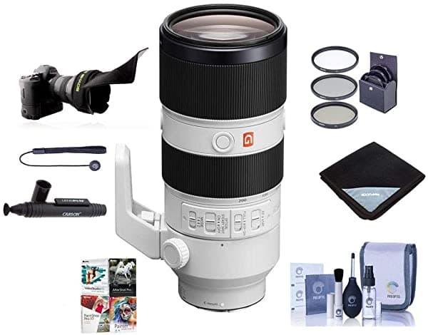 Sony Fe 70 - 200 Mm F/2.8 Mm (G Master) Oss E-Mount Nex Lente De Cámara - Bundle Con Lente De 77 Mm Kit De Filtros Flex Sombra Kit De Limpieza De Lente Wrap Lenspen Lente Cleaner Capleash Paquete De Software