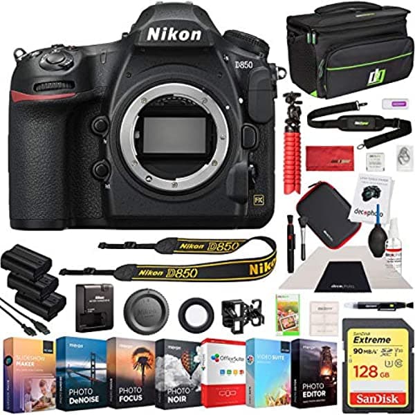 Nikon D850 45.7Mp Fx Fx-Format Digital Slr Camara Body Bundle 128Gb Memoria Foto Y Video Profesional Edición Profesional Camara Kit Cleaning K E2NKD850K
