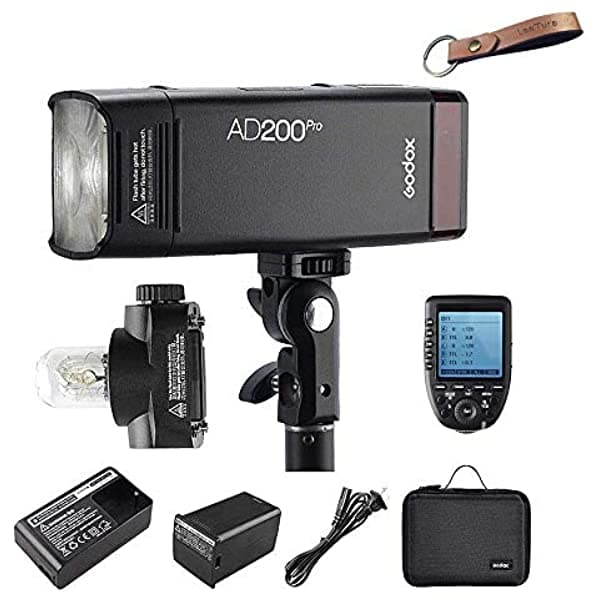 Godox Ad200Pro Y Xpro-C Trigger Set 200Ws Strobe Flash 1/8000 Hss 500 Full Power Flashes 0.01-1.8S Reciclaje 2900Mah Batería Bare Bulb/Speedlite Compatible Con Canon Dslr LeaTure-AD200P-XPC