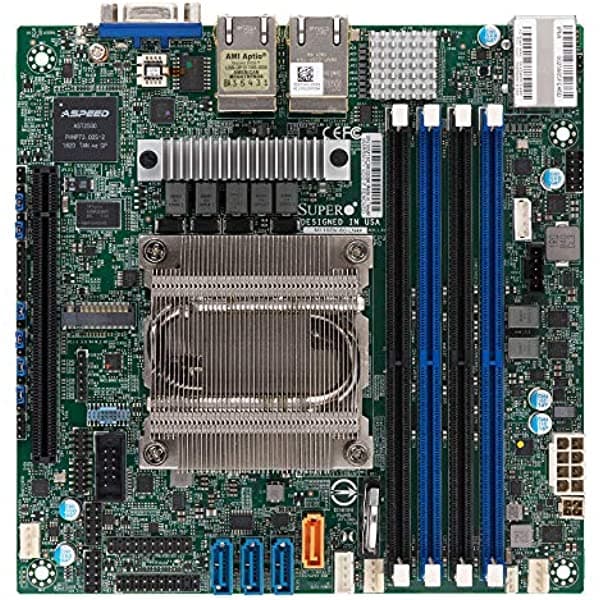 Supermicro M11Sdv-8C-Ln4F Amd Epyc 3251 - Placa Base Itx Integrada De 8 Núcleos Con Lan Quad Gbe Ipmi MBD-M11SDV-8C-LN4F-O