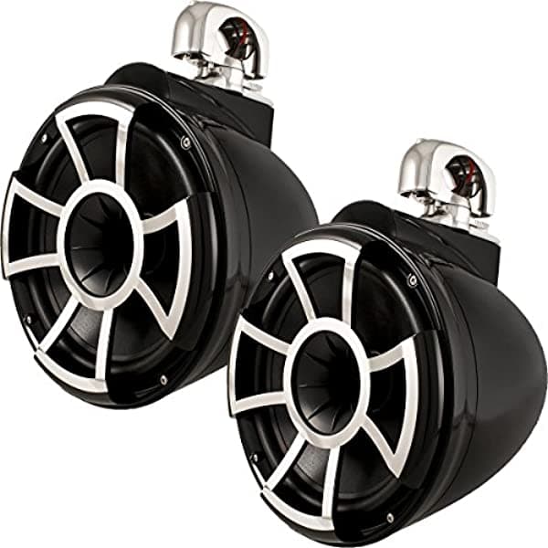 Wet Sounds Revolution Series - Altavoces De Torre Hlcd De 10 Pulgadas Color Negro Con Abrazadera Giratoria REV 10 B-SC