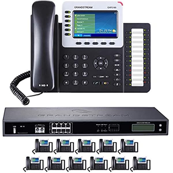 MM MISSION MACHINES Sistema De Teléfono Empresarial Paquete Definitivo De 8 Líneas Con Asistente Automático Correo De Voz Extensiones De Teléfono Celular Y Remoto Grabación De Llamadas Y Servicio Telefónico Gratuito De 1 Año (Paquete De 12 Teléfonos) gs-ultimate