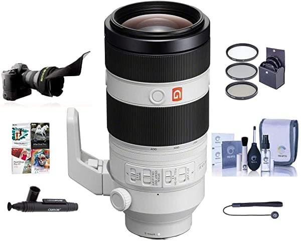 Sony Fe 100 - 400 Mm F/4.5 - 5.6 Mm Oss E-Mount Nex Lente De Cámara - Bundle Con Lente De 77 Mm Kit De Filtros Flex Sombra Kit De Limpieza Capleash Ii Lenspen Lente Cleaner Paquete De Software