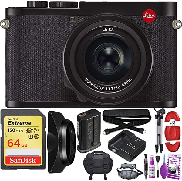 Leica Q2 Cámara Digital Con Summilux 1.102 In F/1.7 Asph. Lente - Pro Travel Bundle 19050