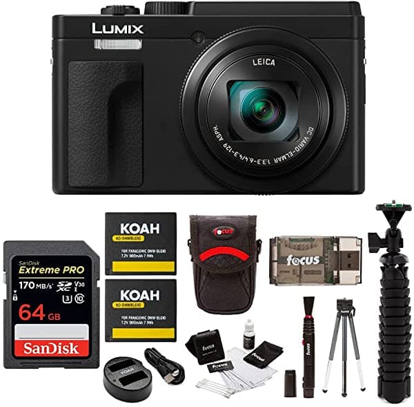 Panasonic Lumix Zs80 0.945-28.346 In Lente De Zoom De Viaje Cámara Digital (Negro) Paquete Con 64Gb Extreme Pro 2 Batería / Kit De Cargador Dual Trípode De Araña Y Paquete De Accesorios De Cámara DC-ZS80K