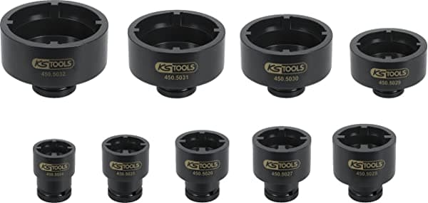 Ks Tools Juego De Enchufes Para Tuercas Km Pernos Internos 9 Piezas 4.505.020