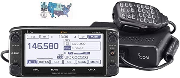 Icom ID-5100A Deluxe - Transceptor Doble Banda VHF/UHF D-Star con Pantalla Táctil y Guía Rápida Ham GuidesTM ZIC-ID-5100A-DELUXE--B1