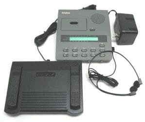 Dictaphone Transcriptor De Cinta De Casete De Tamaño Micro Con Nuevo Auricular Pedal De Pie Y Fuente De Alimentación