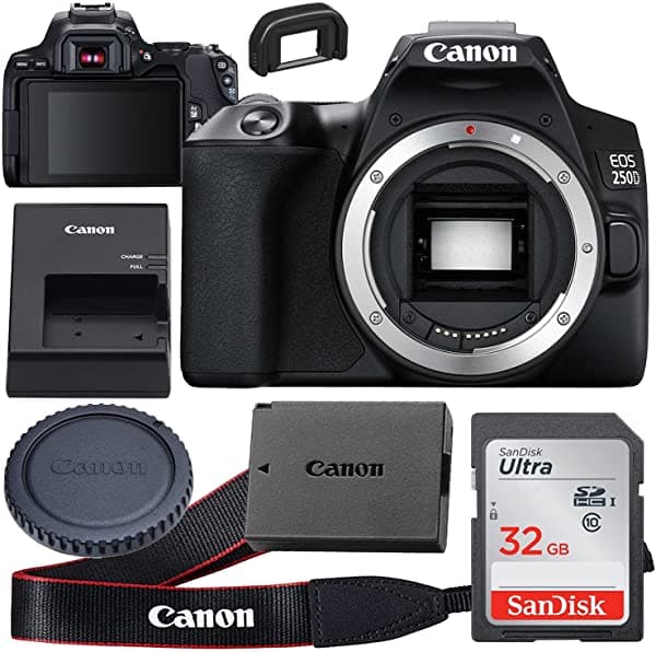 Canon Eos 250D Rebel Sl3 Dslr Body Solo Camara Kit + 32Gb Tarjeta De Memoria Ultra Speed Ultra