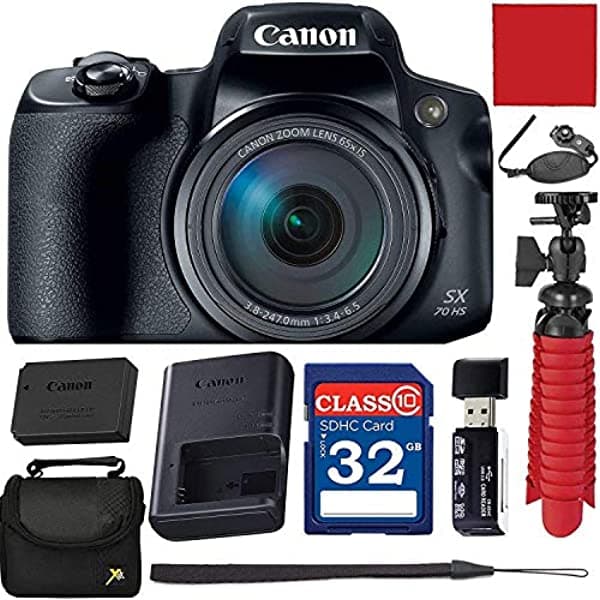 Grace Photo Canon Powershot Sx70 Hs 65X Zoom Óptico Cámara Digital Paquete Con Tarjeta Sd De 32Gb Y Estuche Para Cámara Con Accesorios Canon SX70