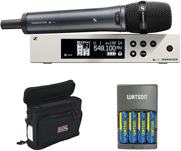 Sennheiser Ew 100-835 G4-S Sistema De Micrófono Inalámbrico De Mano Con Paquete Móvil Inalámbrico Gm-1W Y Cargador Rápido Con 4 Pilas Aa EW 100 G4-835-S-A