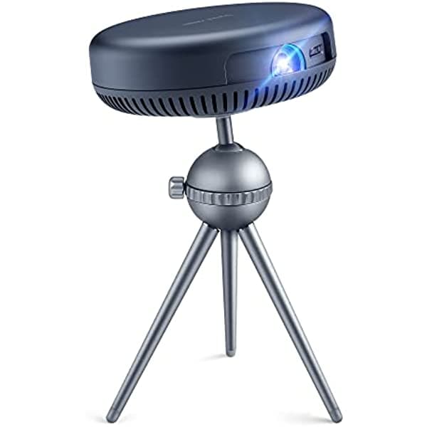 Mini Proyector Wifi Inteligente Proyector De Bolsillo Portátil Viewcomm Ispace2 Con Trípode Ajustable 220 Lúmenes Ansi Altavoz Bluetooth De 360° Proyector De Película Recargable Android 9.0 Para Exteriores/Cine En Casa
