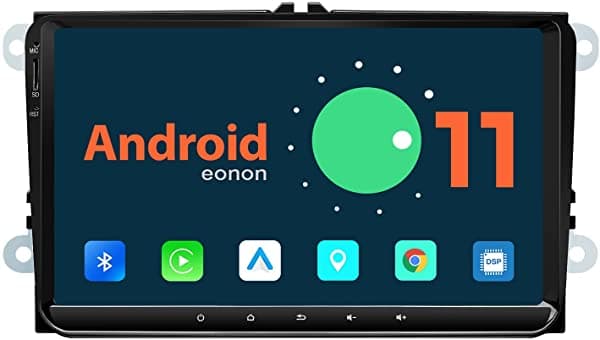 Eonon - Radio De Coche Con Pantalla Ips De 9 Pulgadas Compatible Con Volkswagen/Seat/Skoda Carplay Y Android Auto/Dsp Compatible Con Arranque Rápido/Bluetooth 5.0-R53