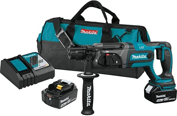 Makita XRH04T 18V LXT Martillo Rotativo Inalámbrico 7/8" Kit, Compatible con Brocas Sds-Plus 5.0Ah