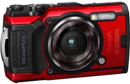 Olympus Tough Tg-6 - Cámara Impermeable Tg-6 Color Negro Resistente Al Agua Paquete Rojo TG6BLKTG6RED