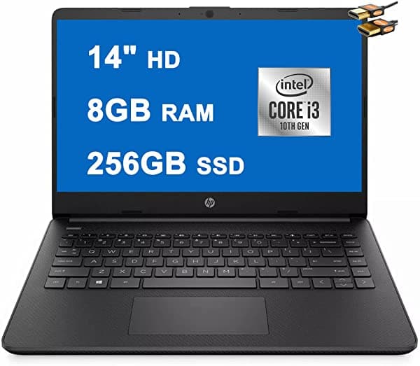 2021 HP 14 Notebook 14" HD Micro-Edge Display 10ª Generación Intel Core i3-1005G1 (supera al i5-8250U) 16GB DDR4 512GB SSD Webcam WiFi HDMI HP Fast Charge Win 10 + iCarp Mouse Inalámbrico HP laptop