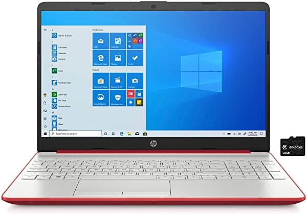 Hp Pavilion 2021 - Computadora Portátil Hd De 15.6 Pulgadas Procesador Intel Pentium Cuatro Núcleos 8 Gb De Ram Ssd De 256 Gb Cámara Web Hd Usb-C Hdmi Bluetooth Rj-45 Windows 10 S Rojo Tarjeta Goldoxis De 32 Gb HP 15.6 petium