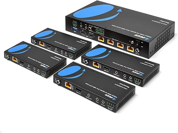 Orei 1X4 Hdmi 2.0 Extender Splitter Sobre Cat5/5E/6 Con Ir - Max 395 Pies (393.7 Ft) A 1080P 2K X 4K 30 Hz UHD-EX104