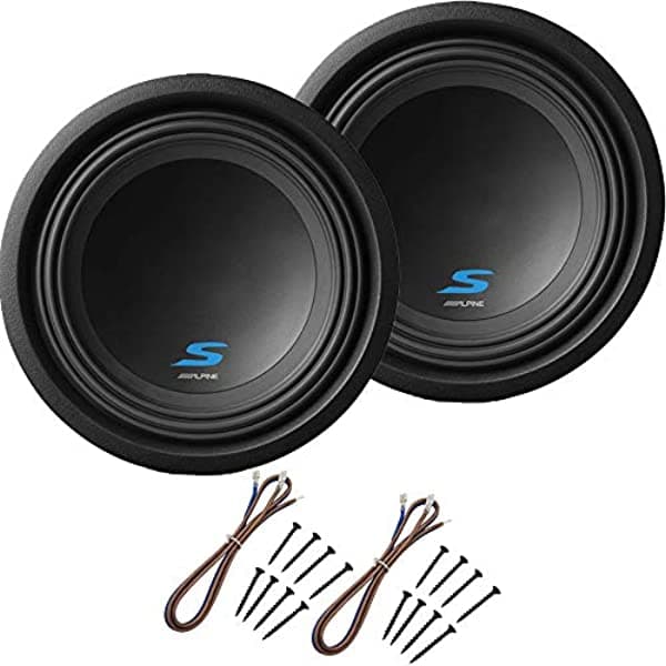 Alpine S-W12D2 Audio Para Coche Tipo S Dual 2 Ohm 1200 W 12" Subwoofers Con Subinstalación Kit Paquete ALP19-S-W12D2x2wKit