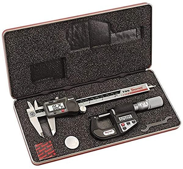 Starrett 992529 S766Az - Juego De Pinzas Electrónicas De 6 Pulgadas Y Micrómetros De 1 Pulgada