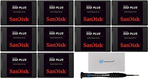 Sandisk Ssd Plus 120 Gb Ssd Interna (10 Unidades) - Sata Iii 6 Gb/S 25"/7 Mm - (Sdssda-120G-G27) Unidad De Estado Sólido Con (1) Todo Menos Stromboli (Tm) Destornillador Magnético Y Paño De Microfibra