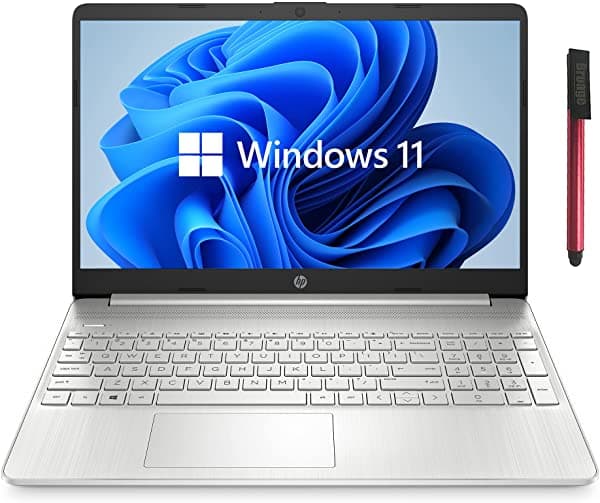 HP 15 Windows 11 S Mode Notebook 15.6" FHD Micro-Edge Anti-Glare AMD Ryzen 3 3250U (supera al i3-10110U) 8GB DDR4 RAM 256GB SSD 802.11ac WiFi Bluetooth 5.0 Type-C Plata Unidad Flash de 64GB HP-dk
