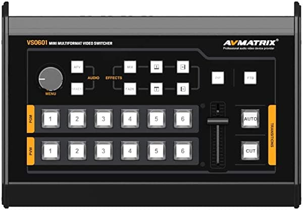Lilliput Avmatrix Vs0601 4×Sdi y 2×Hdmi Inputs Mini 6Ch Sdi/Hdmi Multi-Format Video Switcher con Gpio Placa Live Tally Sistema
