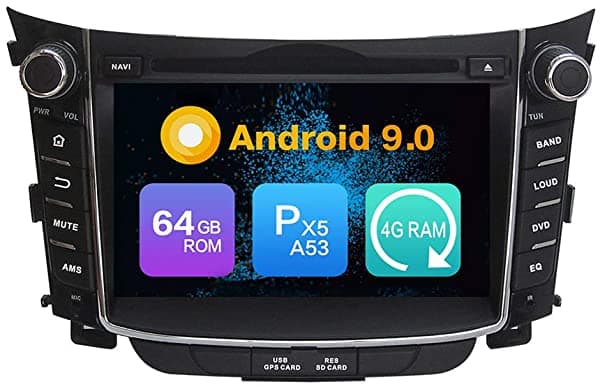 KUNFINE Android 10.0 Octa Core 4G Ram 64 Gb Rom Autoradio Navegación Gps Volante Control Dvd Multimedia Unidad Principal Estéreo Espejo Enlace Wifi Para Hyundai I30 2011 2012 2013 2014 2015 2016 KF-V4591Q