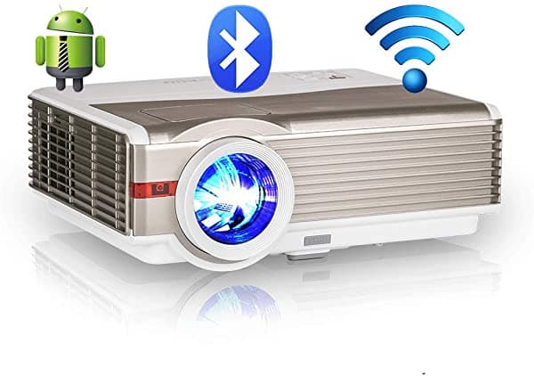 CAIWEI Eug Lcd Bluetooth Hdmi Proyector 6200 Lux De Alto Brillo Inalámbrico Home Cinema Theater Video Proyectores Soporte Full Hd 1080P Airplay Wifi Compatible Con Usb Vga Blu Ray Dvd Pc Ps4 Tv Stick X99+AB(6.0)-08F