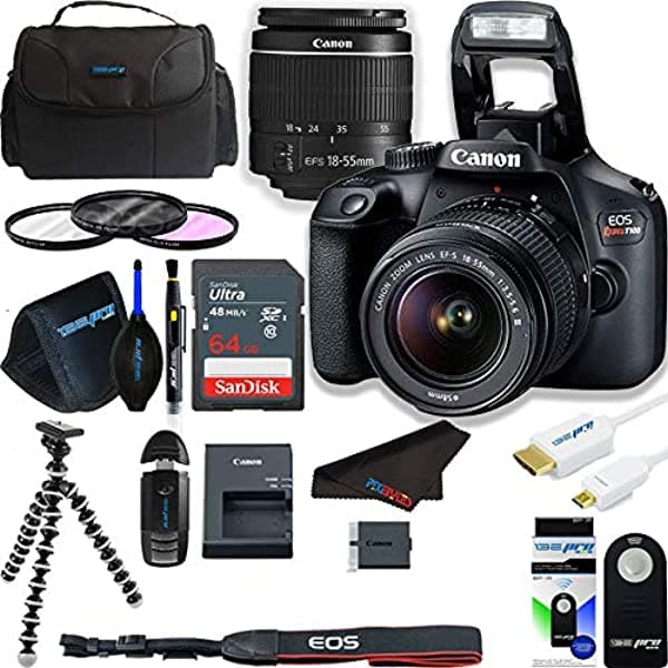 Canon Eos Rebel T100 (Eos 4000D) Cámara Dslr Con Lente De Zoom Dc Iii De 0.709-2.165 In + Paquete De Lujo Pixibytes