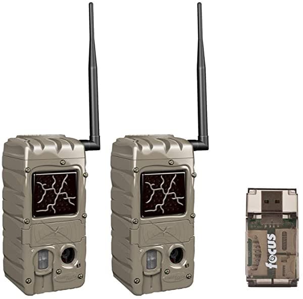 Cuddeback Cuddelink G Series Dual Flash 20Mp Trail Cámara (Paquete De 2) Con Lector De Tarjetas Usb 2.0 (3 Artículos) G-5055_K1