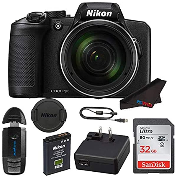 Pixibytes Nikon Coolpix B600 Cámara digital negra + Pixi Basic Kit NIKB600BASIC
