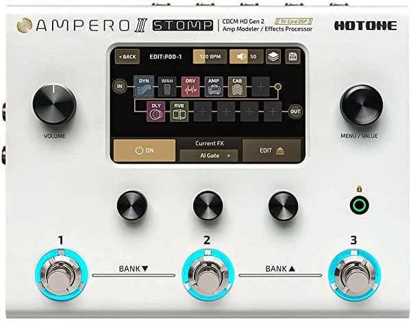 Hotone Procesador De Múltiples Efectos Para Guitarra Multiefectos Pedal De Pantalla Táctil Amplificador De Bajo Modelado Gabinetes Simulación Efectos De Guitarra Pedal Multifx Procesador Ampero Ii Stomp MP-300