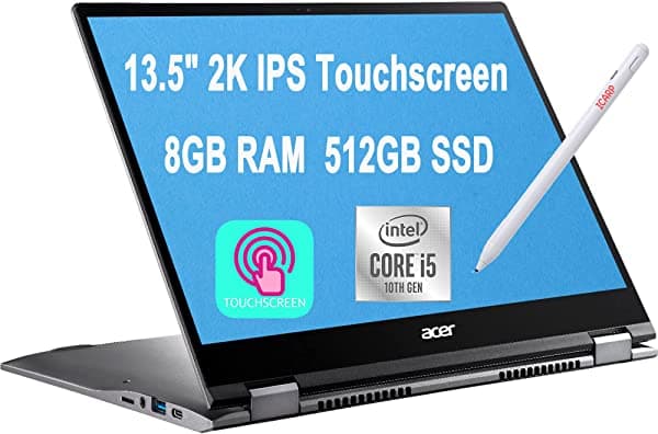 Acer Premium Chromebook Spin 713 2-In-1 Laptop 13.5 2K Touchsen Ips 10Th Gen Intel 4-Core I5-10210Ubeats I7-8550U 8Gb Ddr4 512Gb Ssd Retroiluminado Kb Acer Chromebook Spin 713