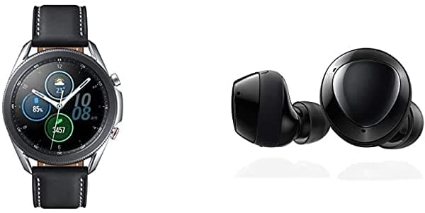 Samsung Galaxy Watch 3 (1.772 In Gps Bluetooth Lte) Smart Watch - Mystic Silver (Versión De Ee. Uu.) Con Samsung Galaxy Buds+ Plus Auriculares Inalámbricos Verdaderos Negro - Versión De Ee. Uu.