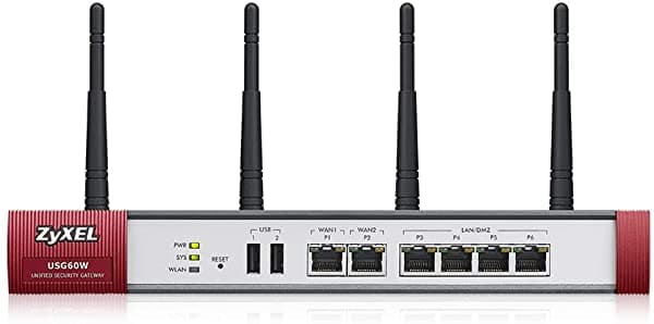 BOSS Audio Systems Zyxel ZyWALL 1.0Gbps Firewall UTM AC Inalámbrico Recomendado Para Hasta 75 Usuarios. Solo Hardware [USG60W-EU0101F] ‎USG60W-NB